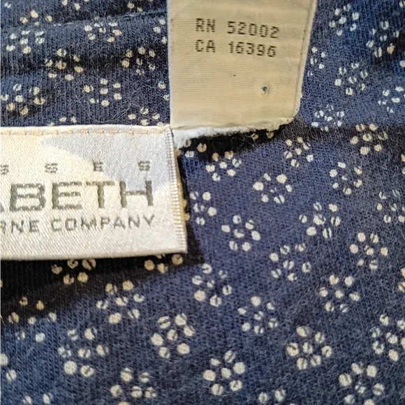 90s Vintage Dress Barn Elisabeth Blue Ditsy Floral Midi Dress 100% Cotton Size 3 - Picture 7 of 11